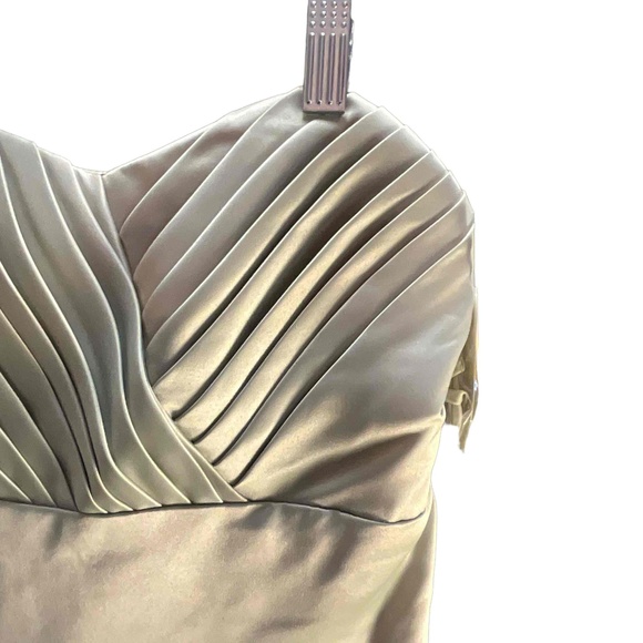 Narianna Womens Sage Green Strapless Sweetheart Pleated Homecoming Dress XS - Picture 2 of 10